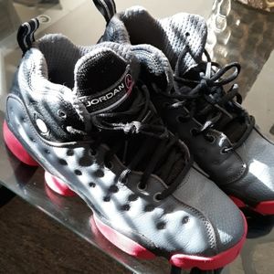 Pink Black Gray size 7y Jordan shoe womens 8.5